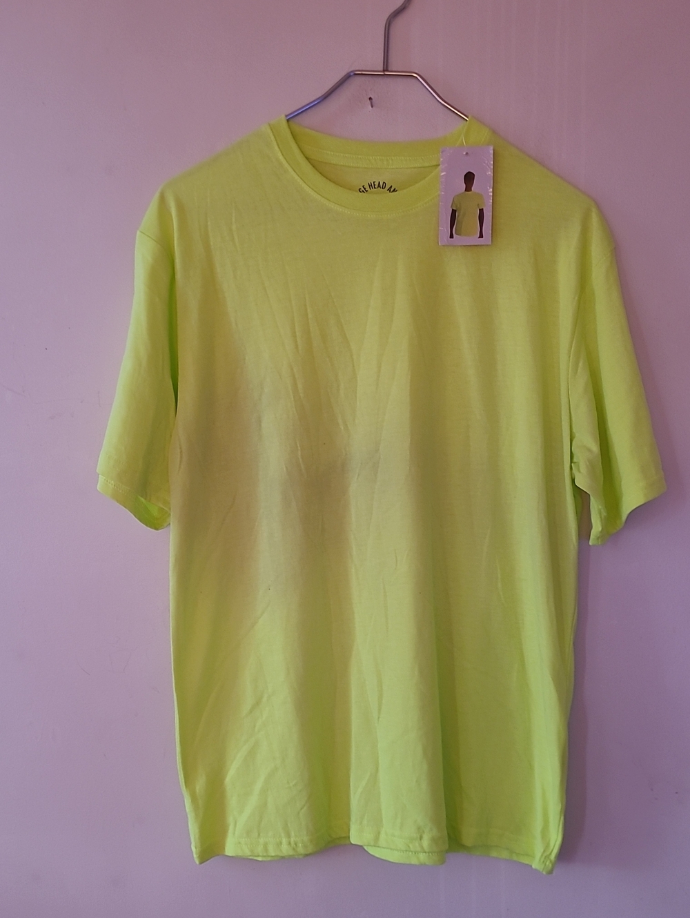 Men's Neon Yellow Short Sleeve Crewneck Tee